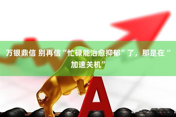 万银鼎信 别再信“忙碌能治愈抑郁”了，那是在“加速关机”